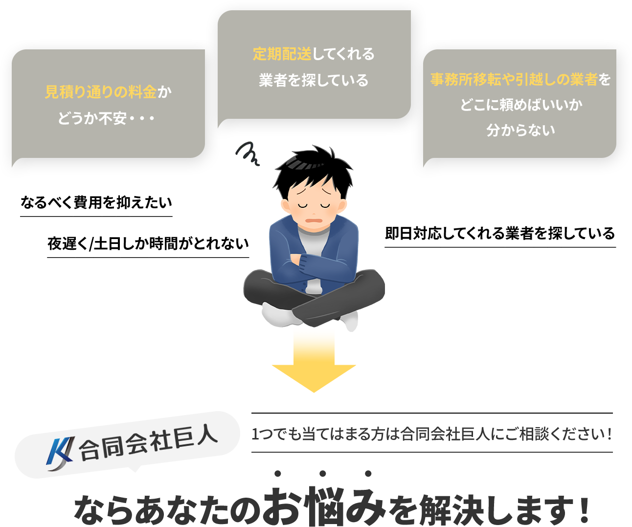 合同会社巨人ならあなたの悩みを解決します！